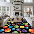 thumbnail image 3 of Cute Colorful Point Large Area Rugs 8x10 ft Vintage Watercolor Blue Red Green Polka Dots Black Washable Rug Non Slip Indoor Carpet Absorbent Floor Mat for Living Room Bedroom Dining Room, 3 of 9