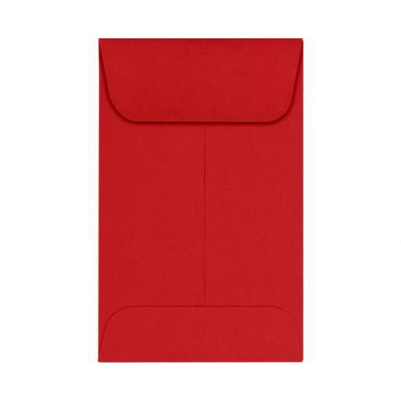 LUXPaper #1 Coin Envelopes w/ Moistenable Glue, Ruby Red, 2 1/4in x 3 1/2in, 80lb, 1000/Pack