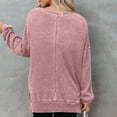 thumbnail image 4 of FAIWAD Sweatshirt for Women Long Sleeve Crew Neck Side Split Oversized Pullover Tops Trendy Casual Knit Clothes, 4 of 9