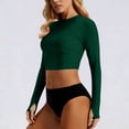 thumbnail image 5 of TARIENDY Womens 2 Piece Bathing Suits Cropped Rash Guard Swimwear with Shorts Long Sleeve Swim Shirts with Thumb Hole L, 5 of 7