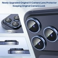 thumbnail image 5 of WeLife Compatible with iPhone 17 Pro Max / iPhone 17 Pro Camera Lens Protector, Individual Anti Scratch Metal Ring Tempered Glass Camera Screen Protector (Deep Blue), 5 of 7