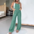 thumbnail image 2 of Kaemgyyd Womens Denim Bib Overalls Summer Wide Leg Spaghetti Strap Jean Pants Jumpsuits Trendy Fashion One-Piece Outfit with Pockets, 2 of 7