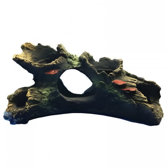 ACDANC Decaying Trunk Aquarium, Resin Aquarium Decoration Log Aquarium Driftwood Cave Reptile Hide Box, Fish Tank Ornament Wood with Holes Aquarium Hideout Caves