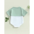 thumbnail image 4 of Bagilaanoe Newborn Baby Girl Boy Rompers Contrast Color Short Sleeve Bodysuits 3M 6M 12M 18M 24M Infant Casual One Piece Short Jumpsuit, 4 of 8
