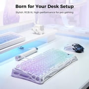 GravaStar Mercury K1 Lite 75% Gaming Keyboard, 2.4GHz/BT/Wired Tri-Mode Wireless Mechanical Keyboard with Responsive Keystrokes & Modern Gradient Design for Gaming Enthusiasts -Crystal Aurora