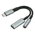 thumbnail image 1 of Adaptador 2 en 1 USB C Unique Bargains a 3,5mm y Tipo C 60 W PD Rápida Carga Gris, 1 of 4
