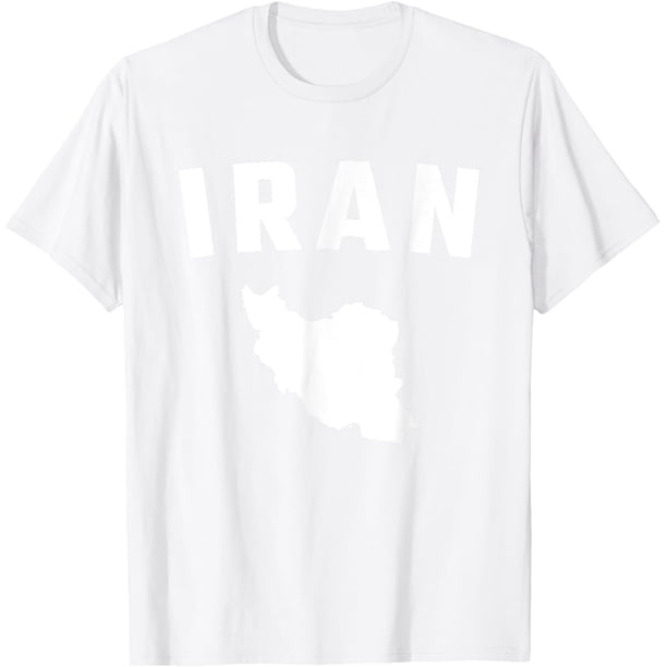 Camiseta de silueta blanca aislada de un mapa de Irán