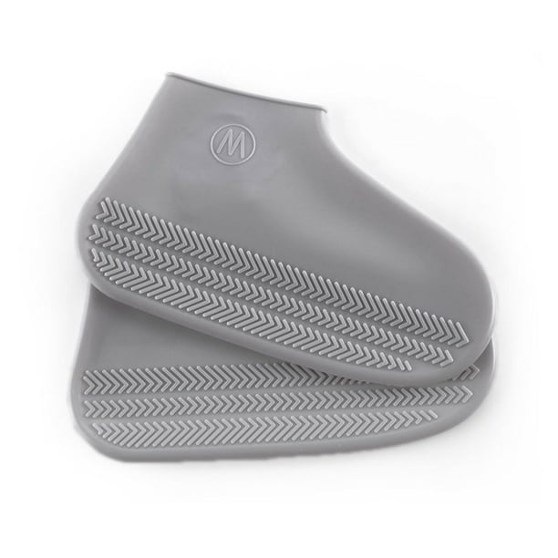 Inteprter 1 par de fundas de silicona reutilizables para zapatos S/M/L, cubiertas impermeables para zapatos de lluvia, para acampar al aire libre, botas de Paraguas de lluvia Gris L Inteprter HA005720-15