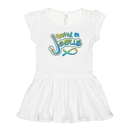 

Inktastic Hooked on Jesus Christian Gift Toddler Girl Dress