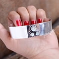 thumbnail image 2 of Rainbow Moonstone 925 Sterling Silver Cuff Bangle Gemstone Silver Bracelet, 2 of 2