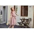 thumbnail image 7 of Arshiner Girls Party Dresses Summer One Shoulder A-Line Dress Shinny Formal Birthday Tulle Dress with Belted, 7 of 7