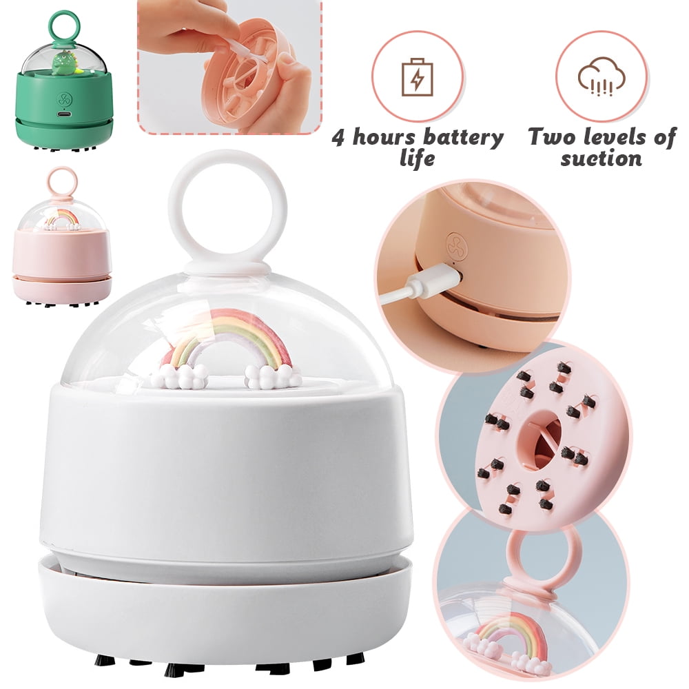 LNGOOR Mini Crumb Vacuum Cleaner Portable Desktop Sweeper Handheld