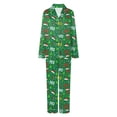 thumbnail image 4 of Jkety Family Christmas Pajamas Matching Sets Satin Long Sleeve Holiday Casual Lounge Soft Xmas Silk Pjs Two Piece Sets, 4 of 5