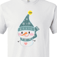 thumbnail image 4 of Inktastic Cute Christmas Snowman in Blue Hat and Scarf T-Shirt, 4 of 5
