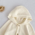 thumbnail image 4 of Coerni Baby Girls Cardigan Solid Knit Long Sleeve Hoodies Button Up Sweaters Soft Comfy Infants Fall Clothes 3-24 Months, 4 of 8