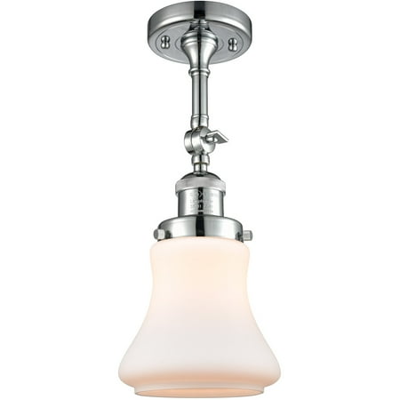 

Polished Chrome Tone Semi Flush 6 Wide Matte White Glass Steel/Cast Brass/Glass Medium Base LED 1 Light Fixture