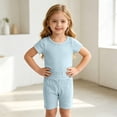 thumbnail image 6 of Dxzfnsa Toddler Kids Sets Round Neck Short Sleeve T Shirts and Comfortable Shorts Sets Unisex Two Piece Summer Solid Color Outfits, 6 of 7