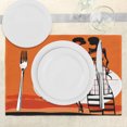 thumbnail image 3 of Ambesonne African Place Mats Set of 4, Women on Desert, Standard Size, White Orange Black, 3 of 6