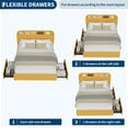thumbnail image 3 of Modern Boucle Upholstered Platform Bed Frame with Storage Headboard, Bookcase & 2 Drawers, Noise-Free, No Box Springtime Needed, Easy Assembly - Bedroom Furniture, 3 of 15