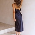 thumbnail image 4 of Pompotops Women Sexy Solid Slimming Hem Ruched Bandage Backless Strapless Tank Dress, 4 of 9