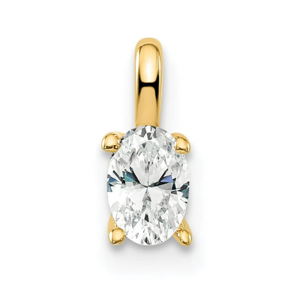 14k 1/3 carat Lab Grown Diamond VS/SI G Complete Oval Solitaire Pendant