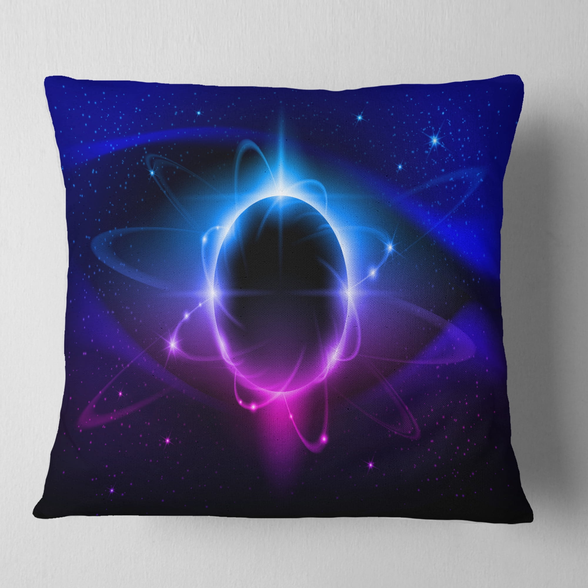 Designart Fractal Black Star - Contemporary Throw Pillow - 18x18