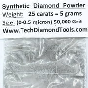 TechDiamondTools Diamond Powder 50,000 Grit, 0-0.5microns - 25 Cts = 5 Grams