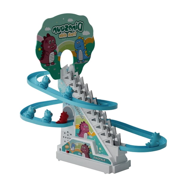 Juguete Dinosaurio eléctrico que sube escaleras con luces LED intermitentes Sunnimix USB 6 dinosaurios