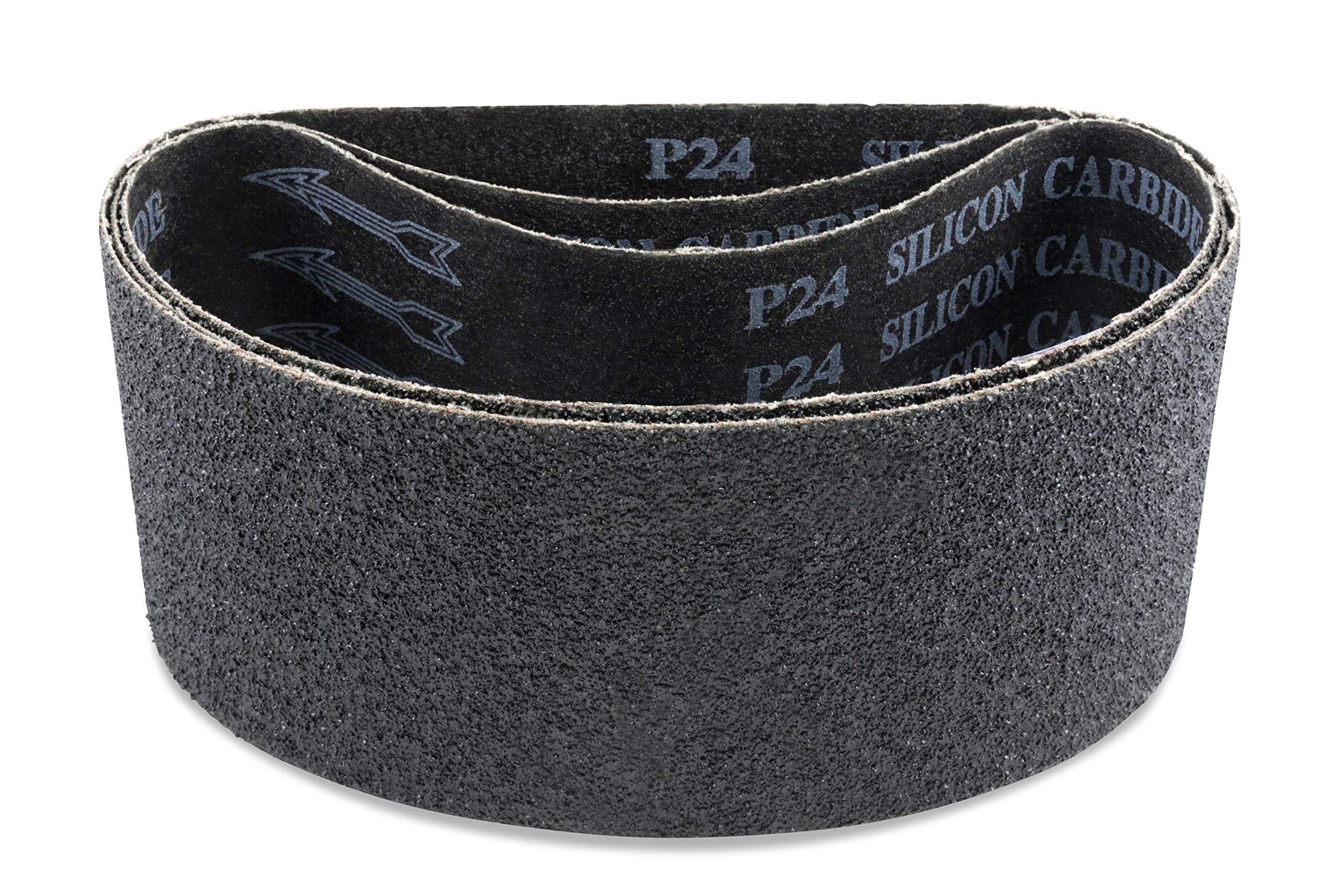 4 X 21 Inch Silicon Carbide Sanding Belts, 3 Pack by Red Label Abrasives