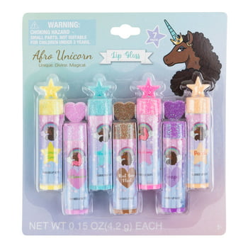 Afro Unicorn 7 Pack Lip Balms, Multi colored and different flavors