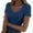 Blue, variant on Women V Neck Ribbed Fitted Tight Tshirt Short Sleeve Shirt Basic Knit Top