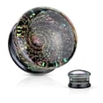 thumbnail image 2 of Pair Glitter Galaxy Glass Saddle Plugs Ear Gauges pyrex - size=1/2" 12mm, 2 of 2