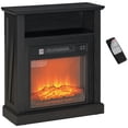 thumbnail image 2 of HOMCOM 27" Electric Fireplace with Mantel, Replaceable Fireplace Insert Heater with Realistic Log and Flame Effect, Remote, Black, 2 of 9