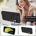 thumbnail image 2 of Wallet Phone Case for iPhone 7 / 8 / SE 2022 & 2020 with Stand, RFID Blocking PU Leather Shockproof Cover with Kickstand & Credit Card Slot Drop Protection for iPhone 7 / 8 / SE 2022 & 2020, Black, 2 of 10