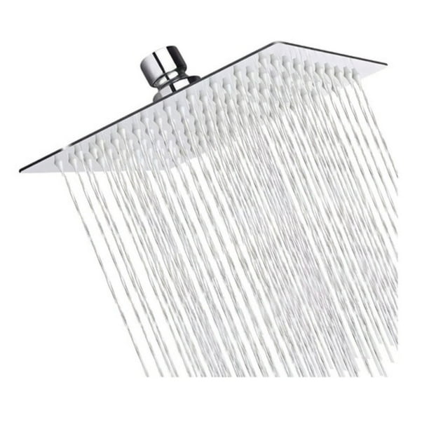 Regadera Cuadrada Hidroflud Estilo Lluvia Plateada Cromada Acero Inoxidable Griferia Convencional