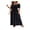 Black, variant on LYMAYTER Off-Shoulder Short Sleeve Dress for Women's Casual Solid Color Ruffle Beach Maxi Dresses S-XL