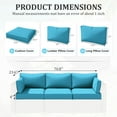 thumbnail image 2 of Kimunuk Outdoor Replacement Cushions for Patio Furniture, 4" Foam High-Density, 8-Piece Water-Resistant Outdoor Cushion for 3-Seat Sectional Patio Conversation Sets, Liner&Cover, Lake Blue, 2 of 7