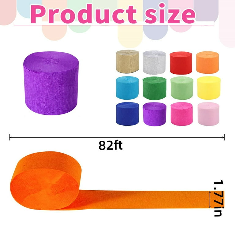 Uxcell Crepe Paper Streamer Decoration 82ft Long 1.77 Inch Wide 3 Pack Mild Pink