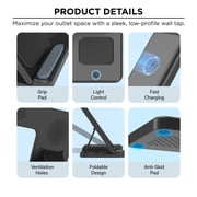Merkury Innovations 3-in-1 Wireless Charging Station for Samsung Galaxy Phone, Watch & Buds – Foldable, Black