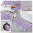 thumbnail image 6 of Purple Silver Stripes Bath Mat 3 Piece Bathroom Rug Set, Modern Ombre Abstract Aesthetic Non Slip Bath Rug Contour Mat and Toilet Lid Cover, Absorbent Shower Mats Soft Bath Rugs and Mats Sets, 6 of 8