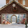 thumbnail image 4 of 7x16 ft Christmas Banner Cover, Garage Door Christmas Cover Winter Snow Scene Outdoor Large Garage Door Decors Xmas Candyland Village Backdrop for Wall House Holiday Party Decor, 4 of 5