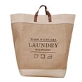 thumbnail image 2 of Bolsa de compras de tela de yute, resistente a la humedad, de EVA, simple y moderna, con diseño de letras grandes en el borde blanco., 2 of 12