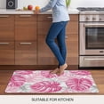 thumbnail image 5 of Pink Palm Leaf Door Mat&nbsp;Indoor Outdoor Entrance, Non Slip Small Rug for Kitchen Bathroom Entryway Rug, Tropical Vintage Grey Summer Plant Washable Doormat Floor Mat for Office 18x30 Inch, 5 of 8