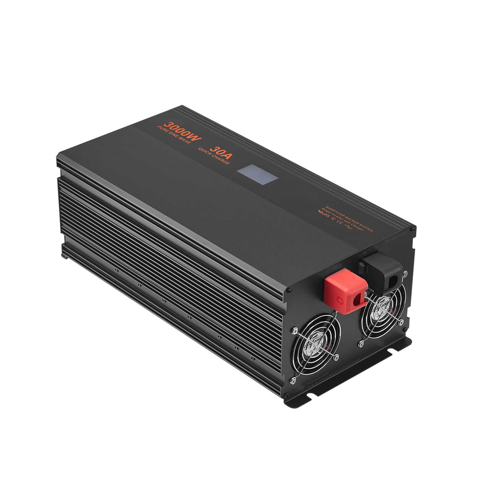 KFFKFF Battery Backup System for Sump Pumps, 3000W, Automatic Transition to Battery Power for Uninterrupted Operation, Pure Sine Wave Output, LCD Screen, Ideal for Basement Emergencies
