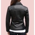 thumbnail image 3 of Noora Women's BLACK Leather Jacket With Long Sleeves| Western Leather Jacket | Stylish Party Wear  & Casual Jacket - RT63, 3 of 8