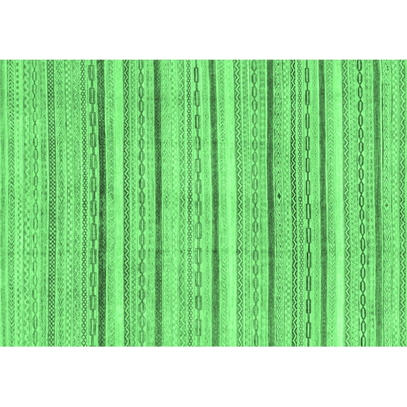 Ahgly Company Indoor Rectangle Abstract Emerald Green Modern Area Rugs, 5' x 7'