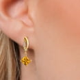 thumbnail image 3 of Gem Stone King 14K Yellow Gold Yellow Citrine and Lab Grown Diamond Earrings for Women | 1.25 Cttw | Gemstone November Birthstone | Princess 5MM, 3 of 6