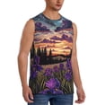 thumbnail image 2 of Fotbe Starry Night Purple Irises Men's Camiseta sin Mangas Estampada para Hombres, Playera Casual para Gimnasio, Entrenamiento, Playa-X-Large, 2 of 7