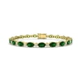 thumbnail image 2 of 925 Emerald with diamond oval Silver Tennis Bracelet,14K Gold plated Emerald Bracelet Genuine Emerald Bracelet, Bracelet gift for her, 2 of 2