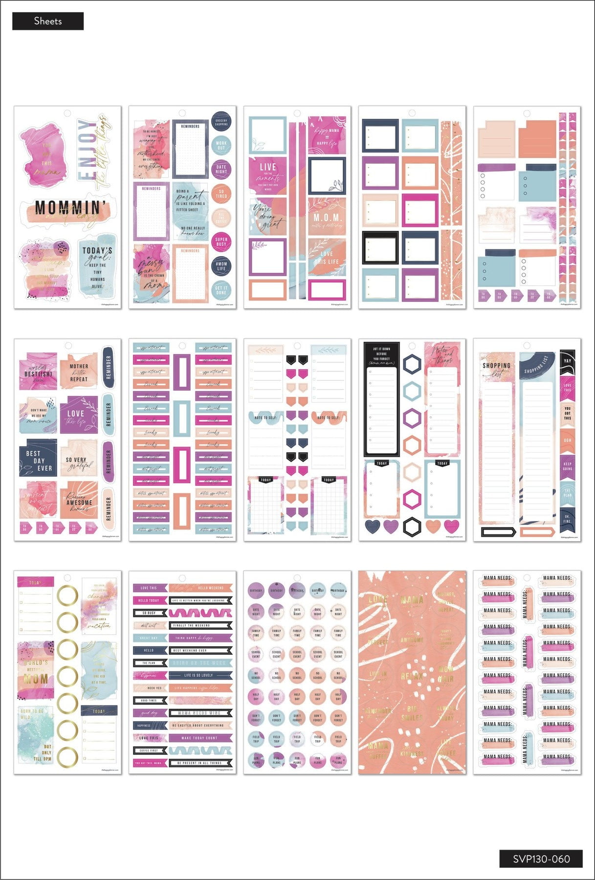 Happy Planner Value Pack Stickers - Happy Mama 732pcs
